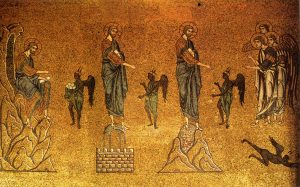 mosaïque de la basilique de Saint Marc (Venise) - Tentations du Christ - XIIème