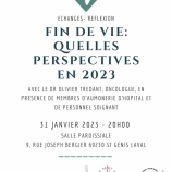 <strong>Mardi 31 janvier 20h00 -soirée d’échange et de réflexion à St Genis Laval: Fin de vie: quelles perspectives en 2023?</strong>