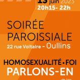 <strong>Mardi 13 Juin, soirée paroissiale à Oullins: Homosexualité, foi : parlons-en</strong>